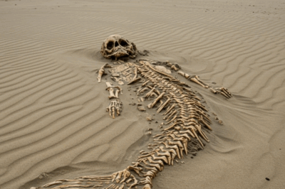 S – BREAKING NEWS: Mysterious Mermaid Skeleton Discovered Beneath Coastal Dunes!
