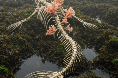 S – 🚨 FOGGY FABLE FRAUD: Coral-Clad Mermaid Skeleton Surfaces in Kelp Grave – Hybrid Horror or Ocean Overlords’ Warning? 🧜‍♀️💀🌫️😱