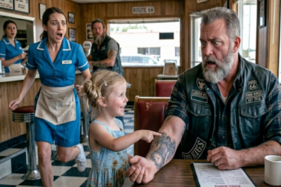 Sometimes the most unlikely people carry the deepest loyalty. A little girl with pigtails pointed at a biker’s tattoo and said, *“My dad has the same one.”* That one sentence stopped 92 hardened men cold. Turns out, her quiet dad wasn’t just an accountant. He was their hero.