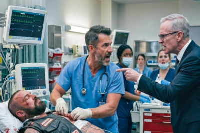 The hospital fired the surgeon for saving an uninsured biker. He walked out carrying a cardboard box — and found 200 Hells Angels silently lining the parking lot.