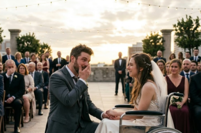 The billionaire dropped to his knees in the middle of the street and begged a homeless man to marry his disabled daughter. Everyone thought it was about money until the groom stood at the altar and revealed the one thing she gave him that wealth never could: a reason to live again.
