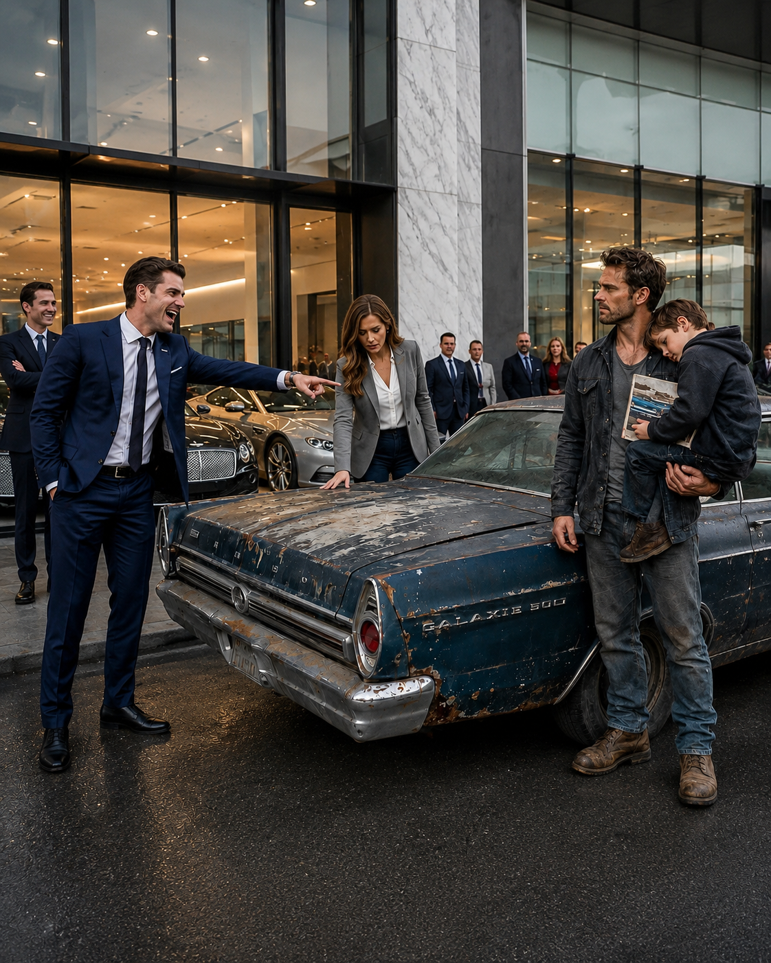 The Luxury Dealer Mocked the Single Dad's Old Car - Until the CEO Asked Who Built It