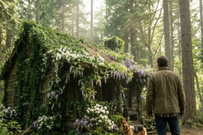 He thought his wife left him nothing but a rusty key and a hand-drawn map. Then his German Shepherd led him to a hidden flower cabin—and a truth worth millions.