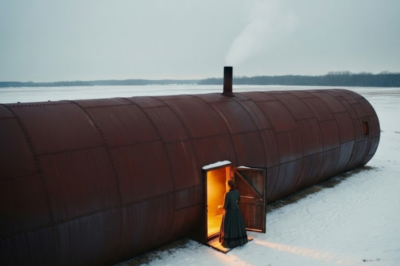 Everyone in town said she’d freeze her kids to death living inside an old iron tank. Come December, the neighbor who warned her loudest showed up with flour and venison — expecting tragedy. He knocked. She opened the door. He took off his coat. The walls hadn’t even cooled yet.