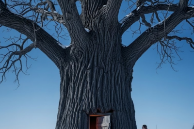 Everyone in the settlement looked at the giant dead cottonwood and saw a rotting tree. She looked at it and saw something else entirely. When the worst storm in a generation hit — and leveled nearly every cabin in the valley — her neighbor crawled to her door half-frozen. She opened it. It was warm inside.