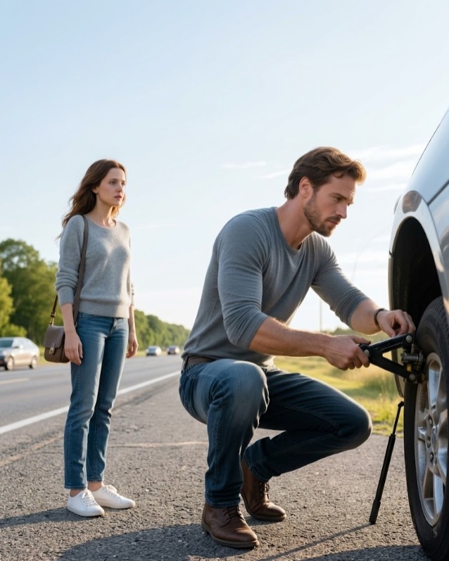 A Billionaire Stops to Fix a Single Mom’s Car —Only to Discover She’s the First Love He Never For