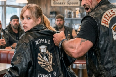 They laughed at her jacket. Called her a poser. But when she turned around? The patch on her back silenced 12 hardened bikers in seconds. Turns out, that “kid” was wearing a legacy they feared more than prison.