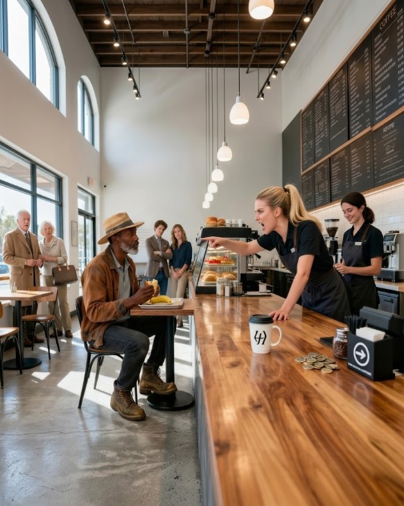 Undercover Boss Orders Coffee at His Own Counter — Freezes Mid-Bite When 2 Cashiers Start Talking