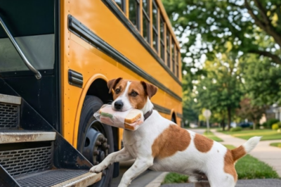 Every morning, his dog slipped out carrying food — and rode the school bus alone. He followed it one day, thinking it was lost. It wasn’t lost at all. It was visiting a grieving mother whose son — a Navy SEAL — had died six months earlier. The dog never forgot who needed him most.