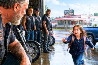 “He’s Following Me,” Little Girl Ran to a Biker — What Hells Angels Did in the Rain Shocked All