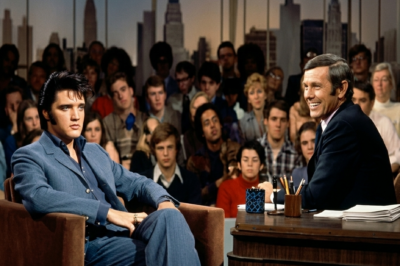 When Johnny Carson mocked Elvis on live TV, the world waited for a fiery response. Instead, Elvis stayed silent—then stepped onto that same stage & spoke directly to his daughter. No script. No anger. Just a quiet king who turned a punchline into the loudest lesson in dignity.
