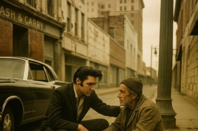 Elvis stopped his Cadillac for a homeless man no one else saw. Brought him to breakfast. Published his poetry. The man? His childhood roommate from Tupelo who’d died unclaimed. Elvis found him before it was too late.