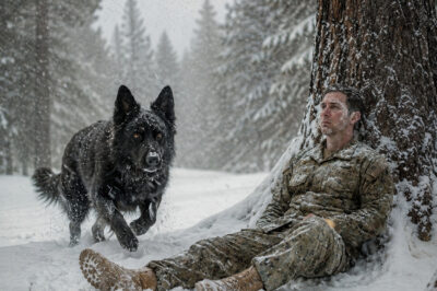 Giant Black Shepherd Saw Former Navy SEAL Near Death in the Snow—Then It Did the Impossible