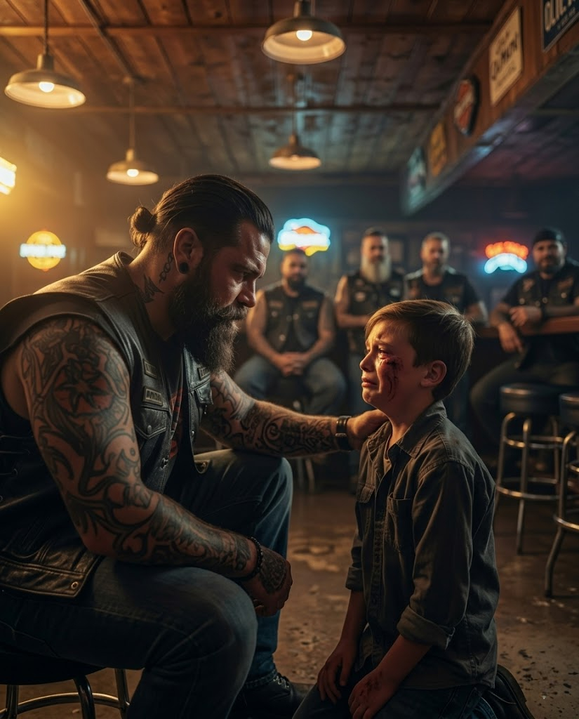 A terrified child asked a biker for protection — within minutes, dozens of Hells angels surrounded