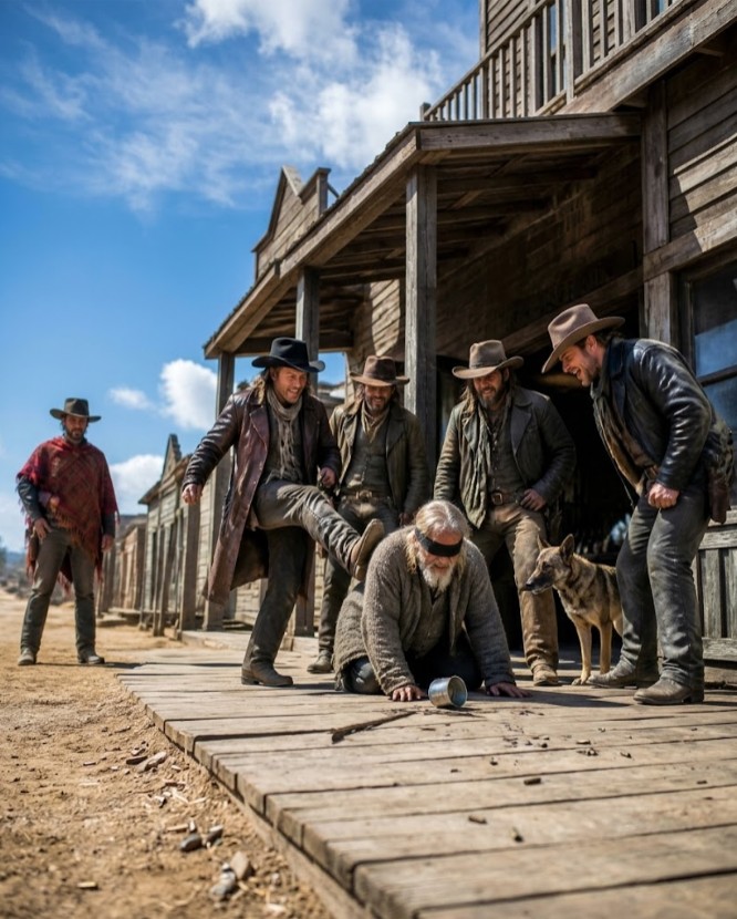5 Outlaws Beat A Blind Man For His Coins... They Didn't See The Nameless Gunman Drawing