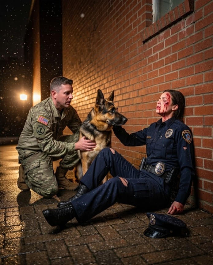 A navy seal & k9 found a female police officer beaten up on Christmas Eve — a miraculous ending.