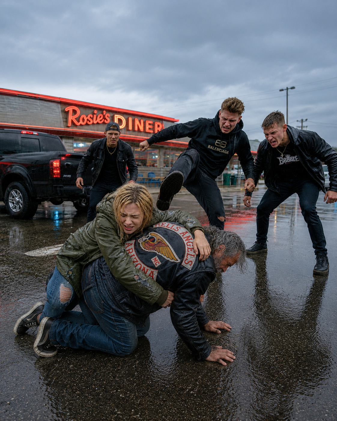 Bullies Beat a Homeless Girl Protecting a Biker — Then 500 Hells Angels Arrived