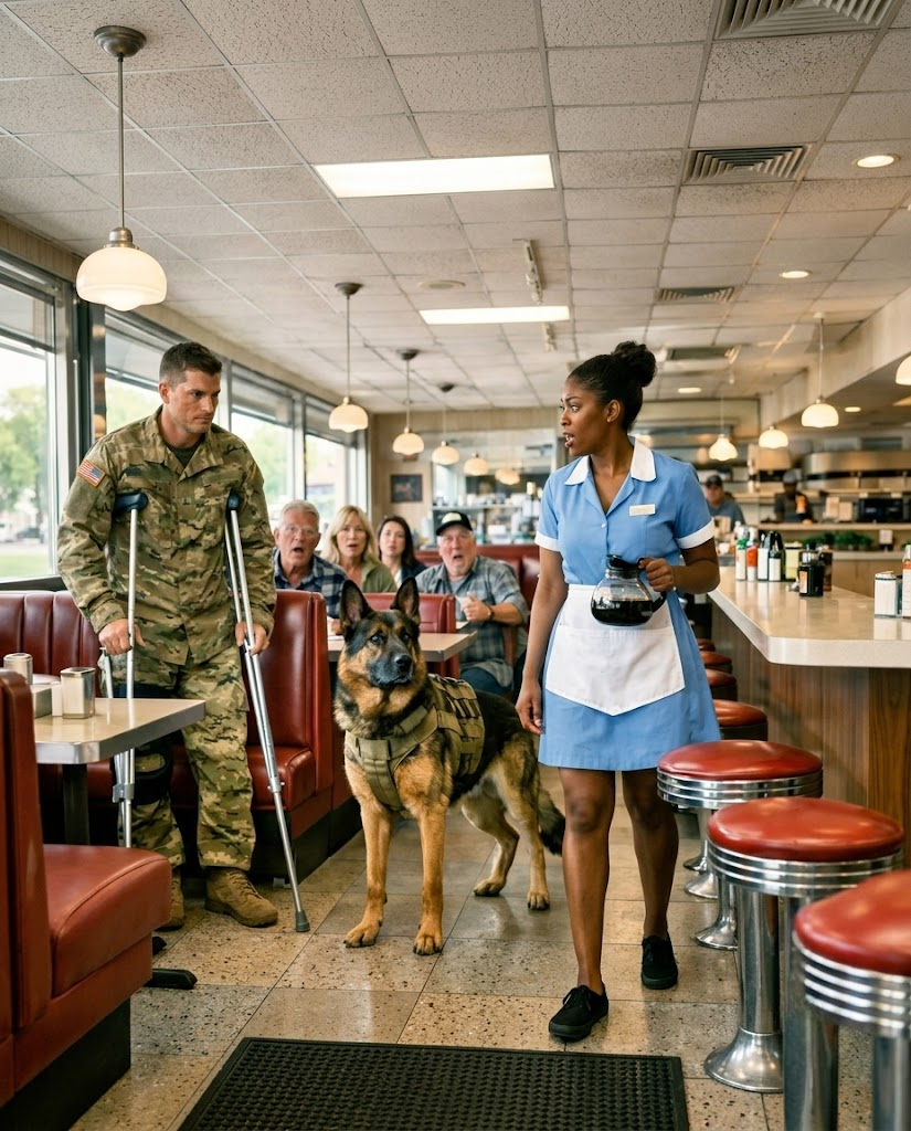 'Can I Sit Here' Disabled Navy SEAL Asked a Black Waitress — Then His K9 Froze the Entire Diner