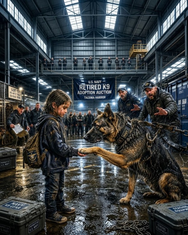 SEAL’s Orphan Daughter Entered Retired K9 Auction Alone—Dogs FROZE When She Sang His Unit's Cadence
