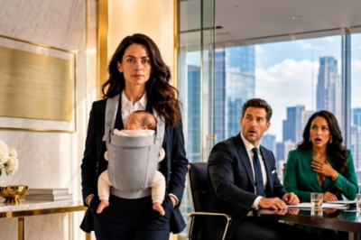 She walked into the divorce meeting holding her 11-day-old baby. He sat with his lover, ready to erase her. Then the baby opened his eyes — and the billionaire forgot how to breathe. Some karma arrives with a lawyer. Hers arrived in a pale blue blanket.