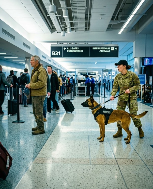 Everyone Pushed the Old Farmer at the Airport — Until the K9 Stopped and Refused to Move Past Him