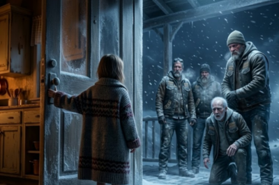 An 8-year-old orphan, alone for 6 days in a blizzard, heard pounding on her door. She looked through the glass. Six bikers. Leather. Skull patches. Ice in their beards. She unlocked the door anyway. By morning, they realized she had saved them.