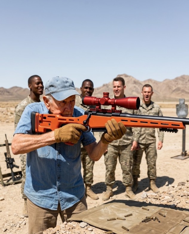 US Marines Laughed at the Old Veteran’s Orange Rifle — Until His 4,000m Shot Alerted the General