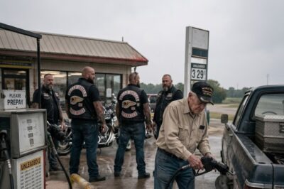 Old Veteran Saluted 40 Bikers at a Gas Station — When They Saw His Arm They Went Silent