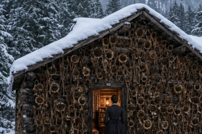 Her neighbors called it the flower cabin — and laughed. Why would a widow plant sunflowers against her walls instead of splitting more firewood? Then the worst blizzard in Montana history hit. Her neighbor’s family nearly froze. He walked over the next morning. Her daughter was eating breakfast in a cotton dress.