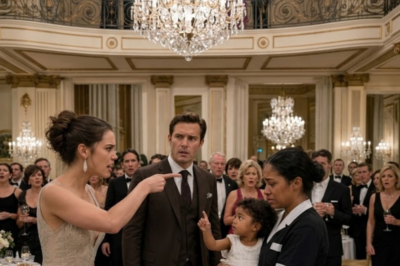 You’re a thief! the billionaire’s fiancée screamed at the maid in front of 20 guests. Security was already walking over. Then a 3-year-old in duck pajamas wandered in and pointed at a bowl of pine cones. The room went silent. The bracelet was right there.