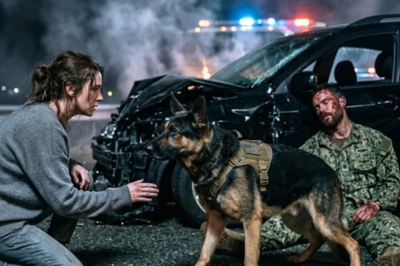 She was walking home with dinner rolls for her kids when she found a Navy SEAL bleeding on the roadside — his K9 standing over him, ready to attack anything that moved. She talked the dog down. Pulled the bullet herself. Then two armed men knocked on her door.