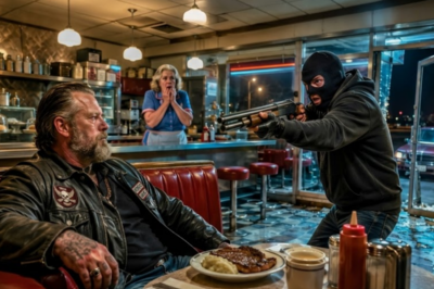 Two robbers burst into a diner at 2 AM, s̶h̶o̶t̶g̶u̶n̶s̶ ̶r̶a̶i̶s̶e̶d̶, screaming Nobody move The four quiet men in the back booth didn’t even look up from their steaks. Big mistake. They had no idea who they just pointed a gun at.