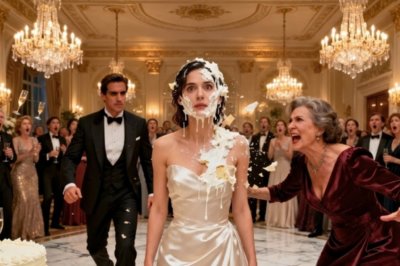 In front of 200 guests, her mother-in-law grabbed a slice of cake and smashed it into her face. Trash belongs in the garbage — not at the head table. The room went silent. Then the doors burst open. Her billionaire husband had heard everything.