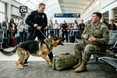 “His Police Dog Kept Barking at a Soldier’s Bag — What Happened Next Left Everyone Stunned”